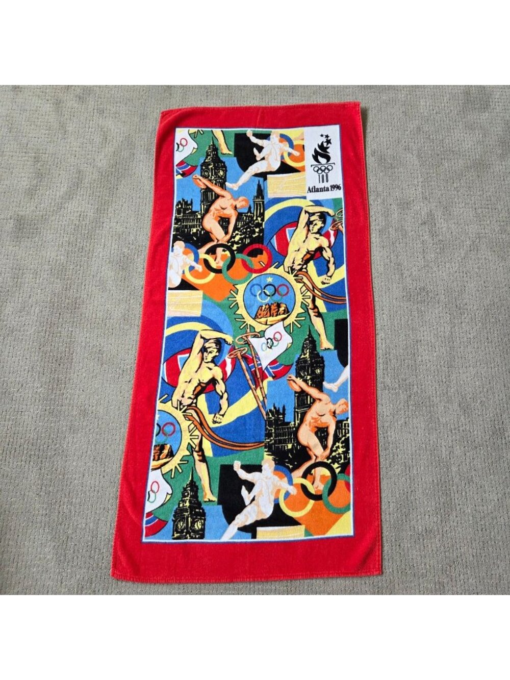 Vintage Cannon Olympic Games Collection Atlanta 1996 Sports Vibrant Beach Towel